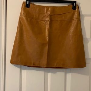 Caramel Leather mini Skirt.